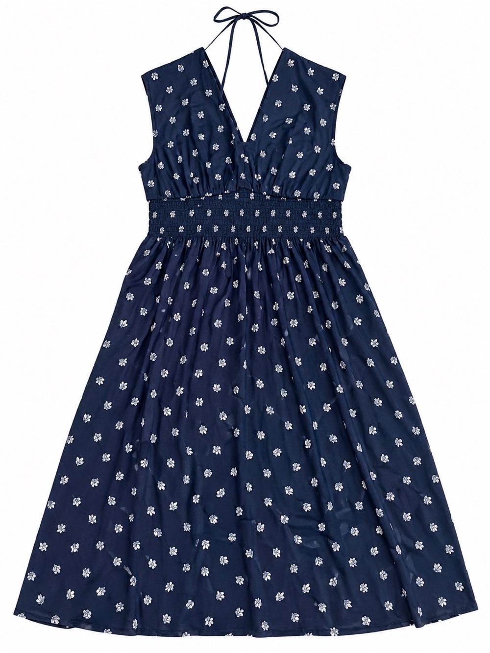 Old Navy Navy & White Floral Halter Midi Dress